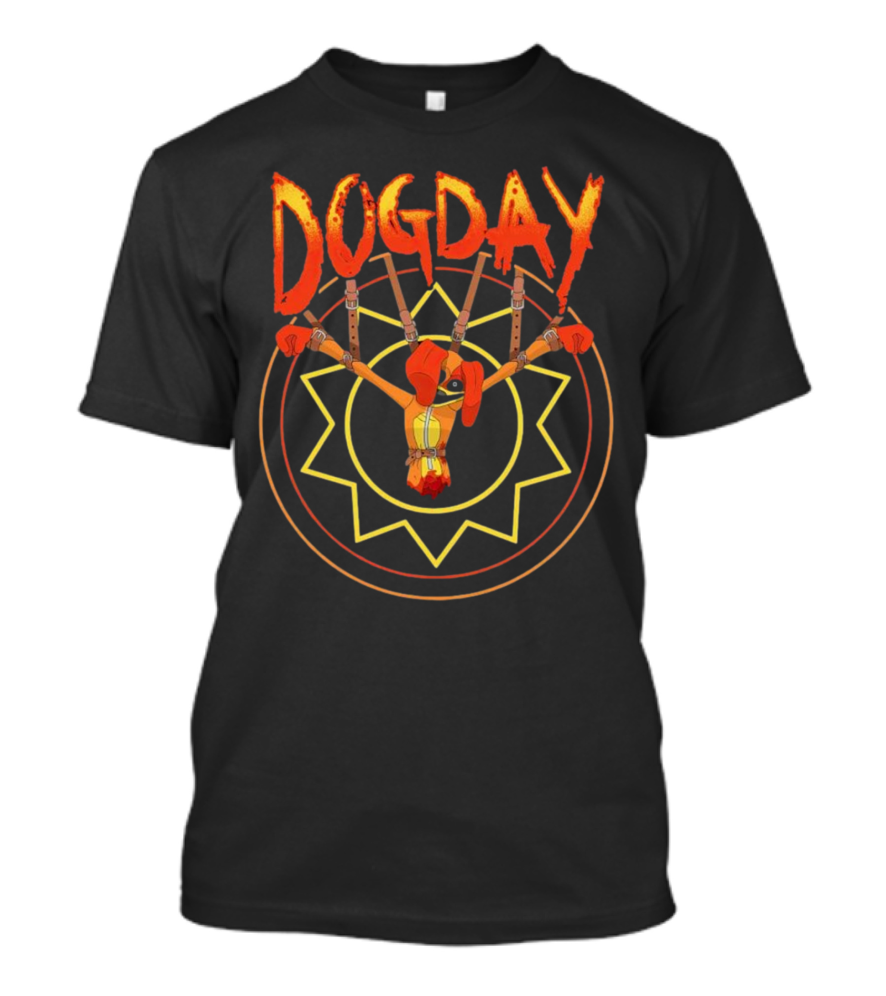 Dogday Monster Puppet With Sunburst Background T-Shirt