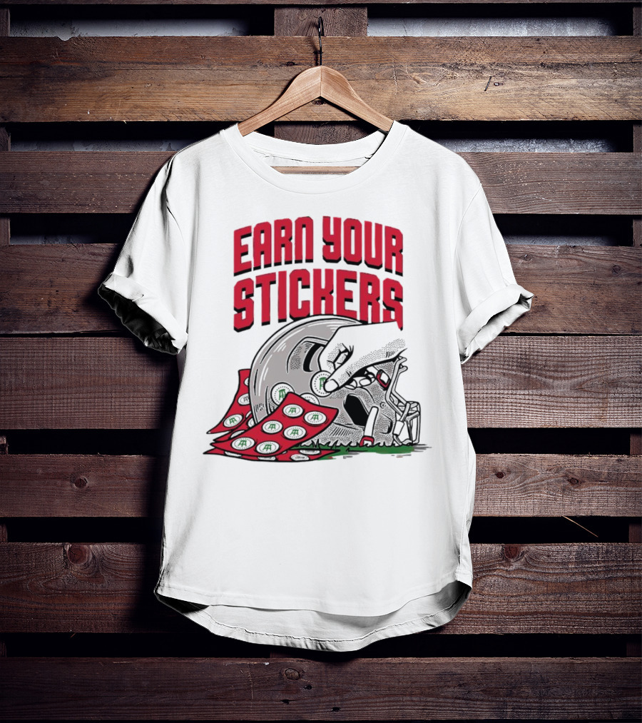 Ohio State Buckeyes Earn Your Stickers Helmet Skull Football T-Shirt