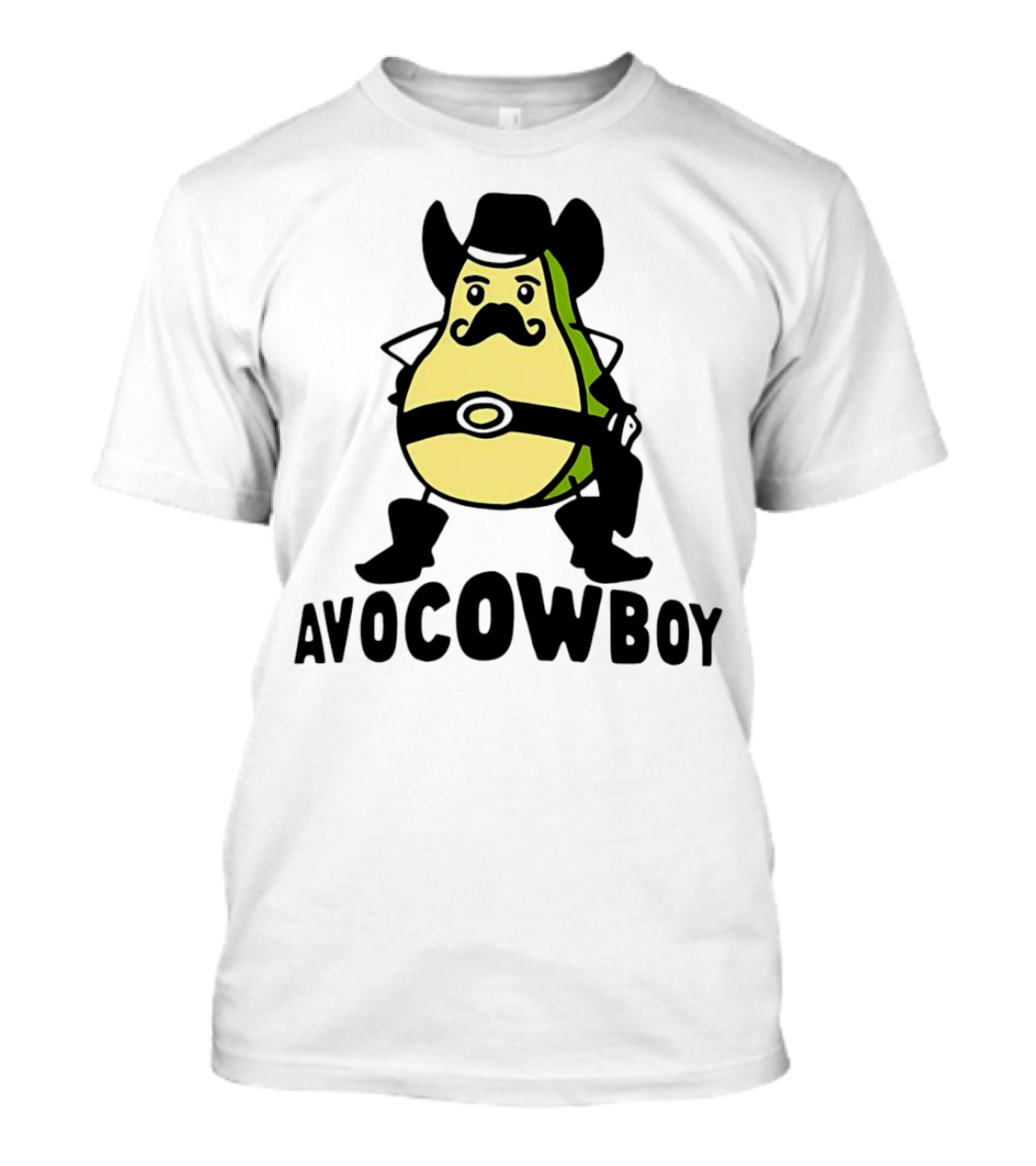 Avocowboy Avocado X Cowboy Character With Hat And Mustache T-Shirt