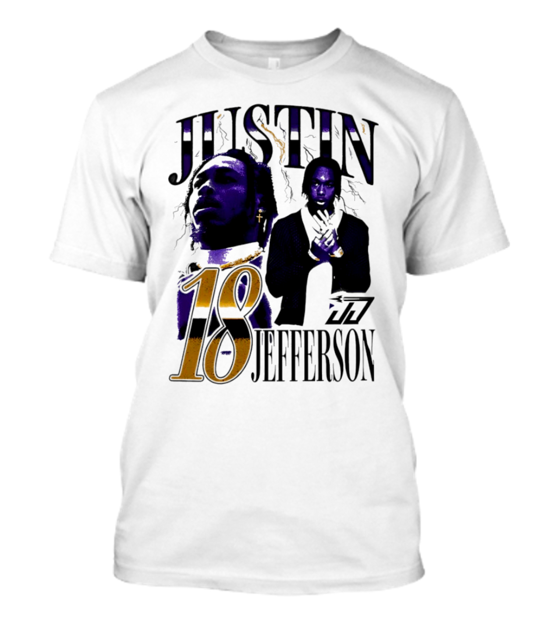 Justin Jefferson 18 Minnesota Vikings Lightning T-Shirt