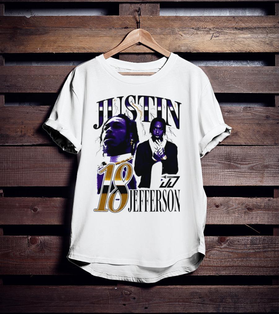 Justin Jefferson 18 Minnesota Vikings Lightning T-Shirt