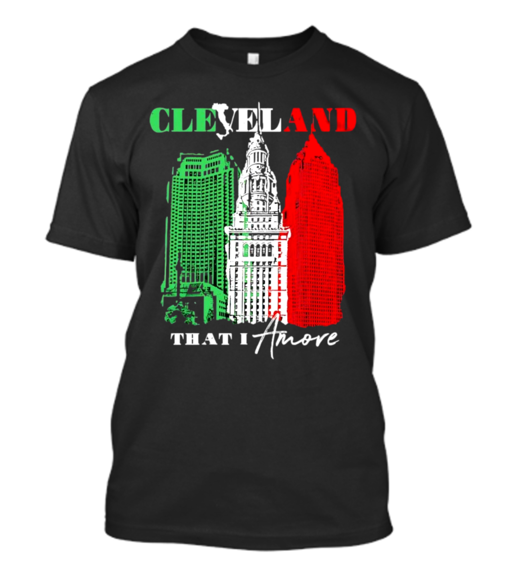 Cleveland That I Amore Italy Flag Skyline T-Shirt