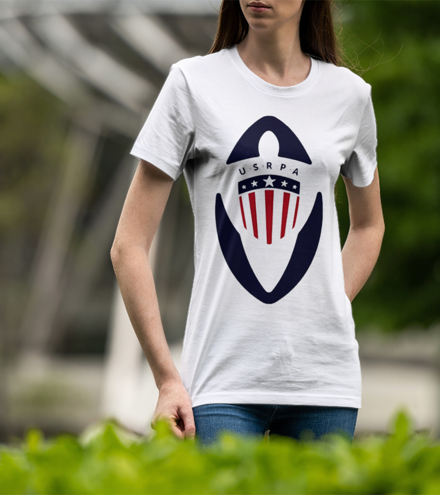 USRPA U.S. Rugby Players Association Red White And Blue Shield T-Shirt
