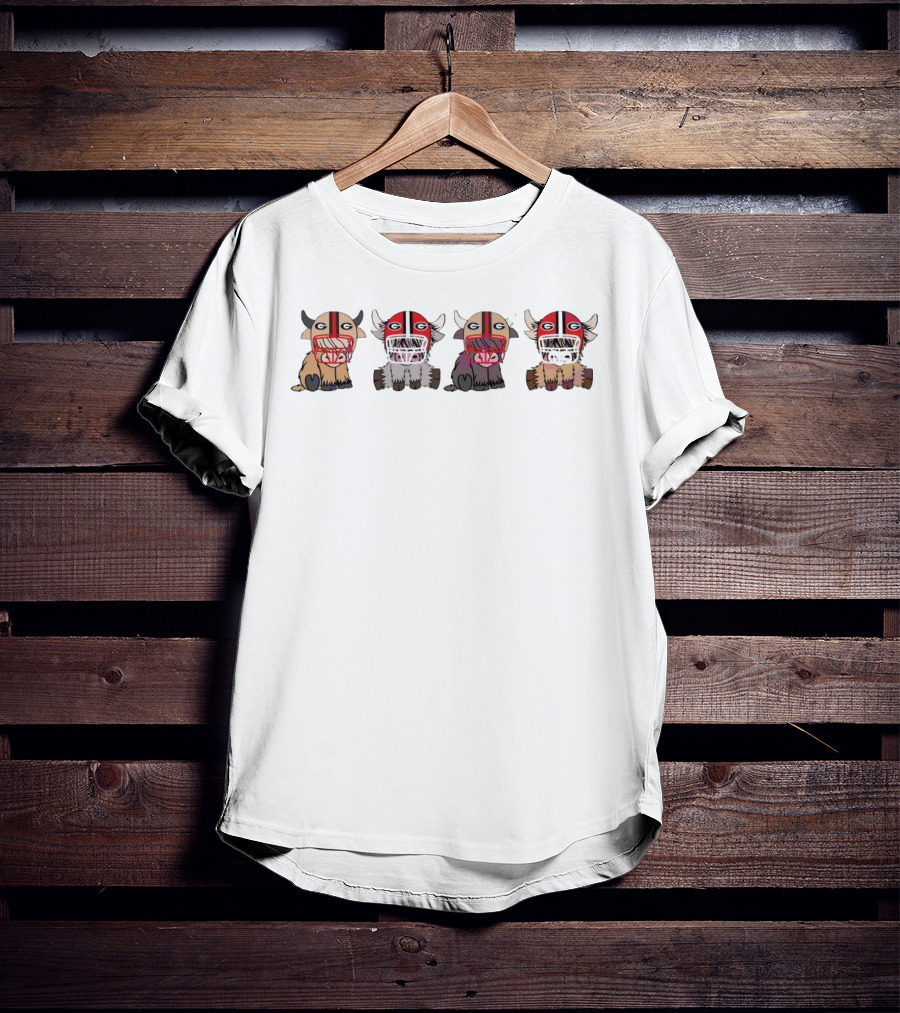 Cute Buffalo Wearing Georgia Bulldogs Helmet In Various Colors T-Shirt