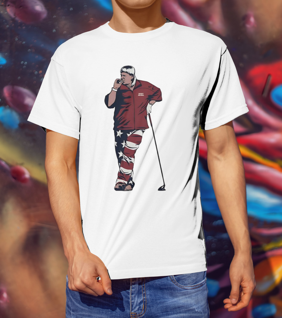 John Daly Sports Legend American Flag Pants Golf T-Shirt