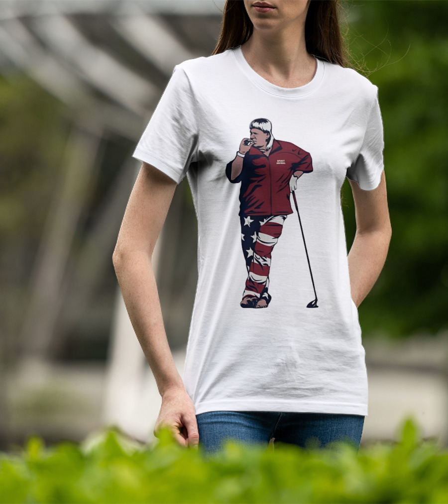John Daly Sports Legend American Flag Pants Golf T-Shirt