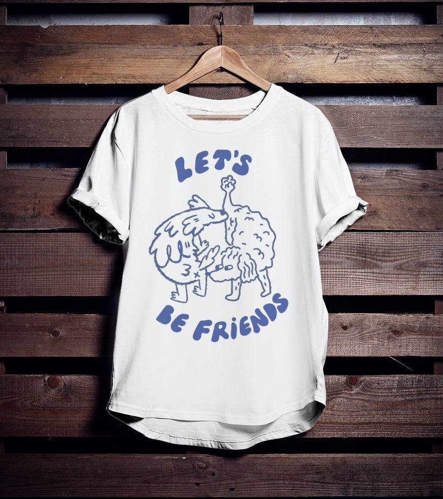LET'S BE FRIENDS Turkey And Dog Embrace T-Shirt