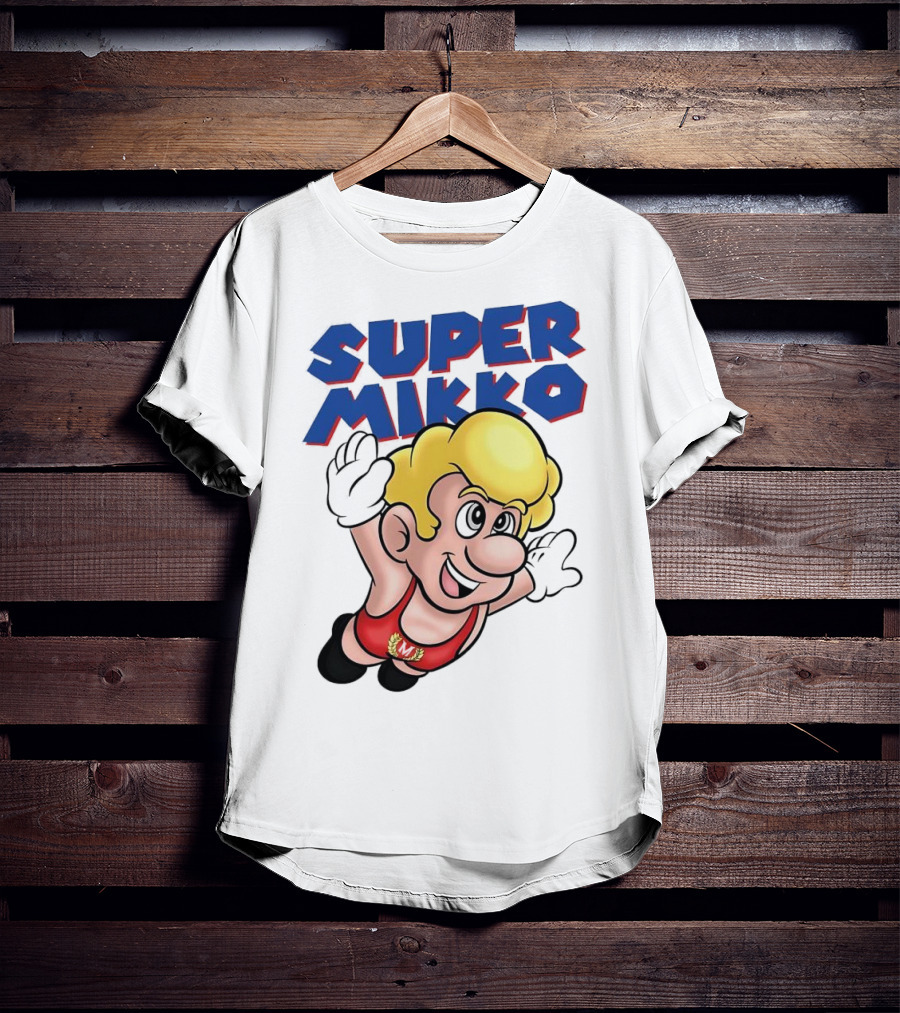 Super Mikko Flying Character Parody Super Mario Game T-Shirt