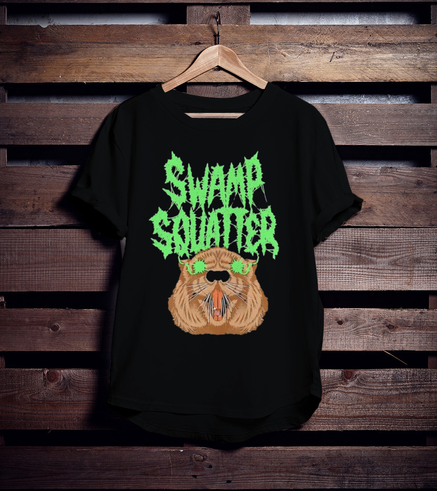 SWAMP SQUATTER GREEN MONSTER FACE T-Shirt