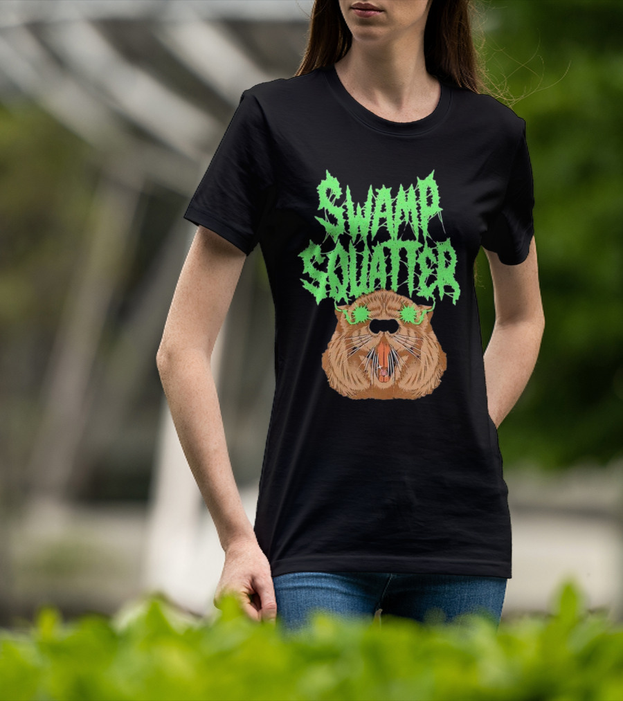 SWAMP SQUATTER GREEN MONSTER FACE T-Shirt