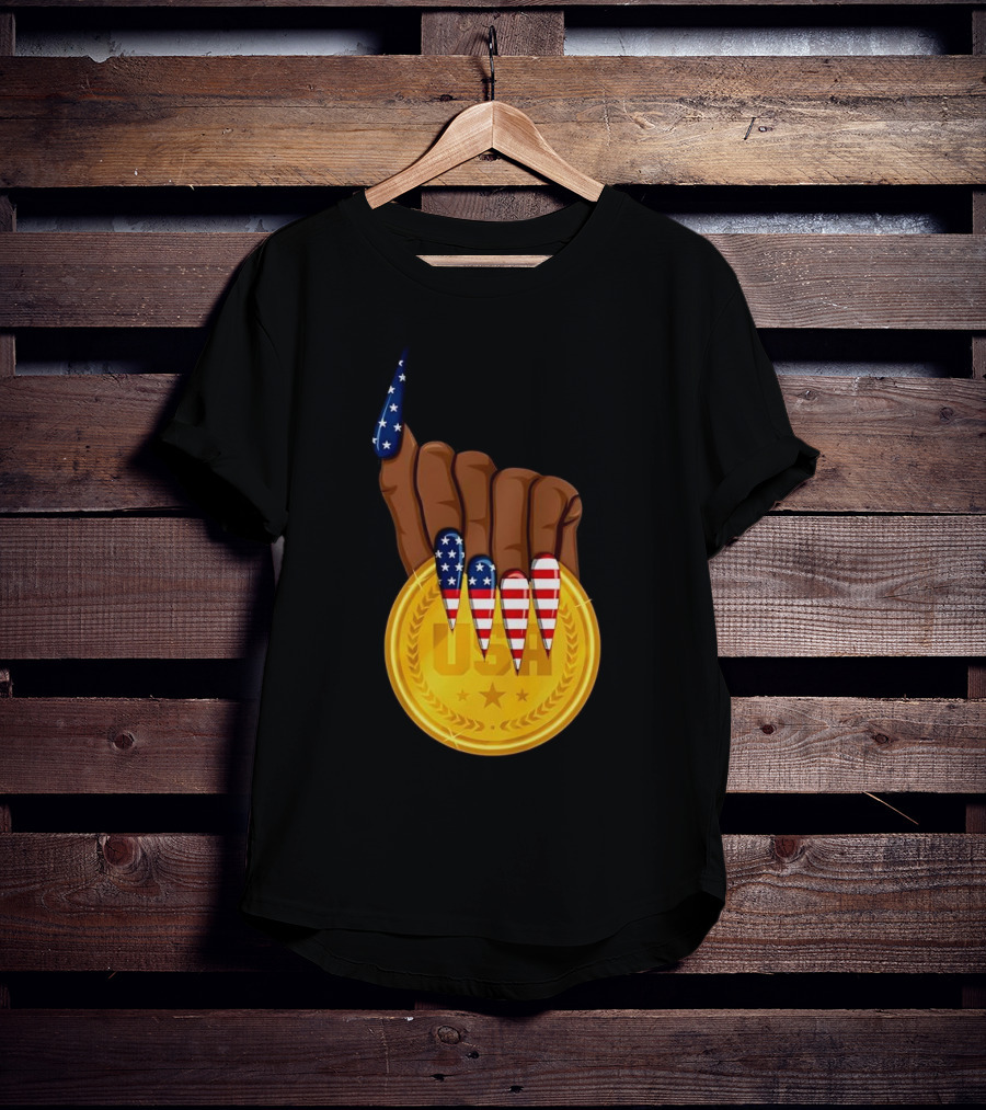 Gold Medal USA American Nails Sha’Carri Richardson T-Shirt
