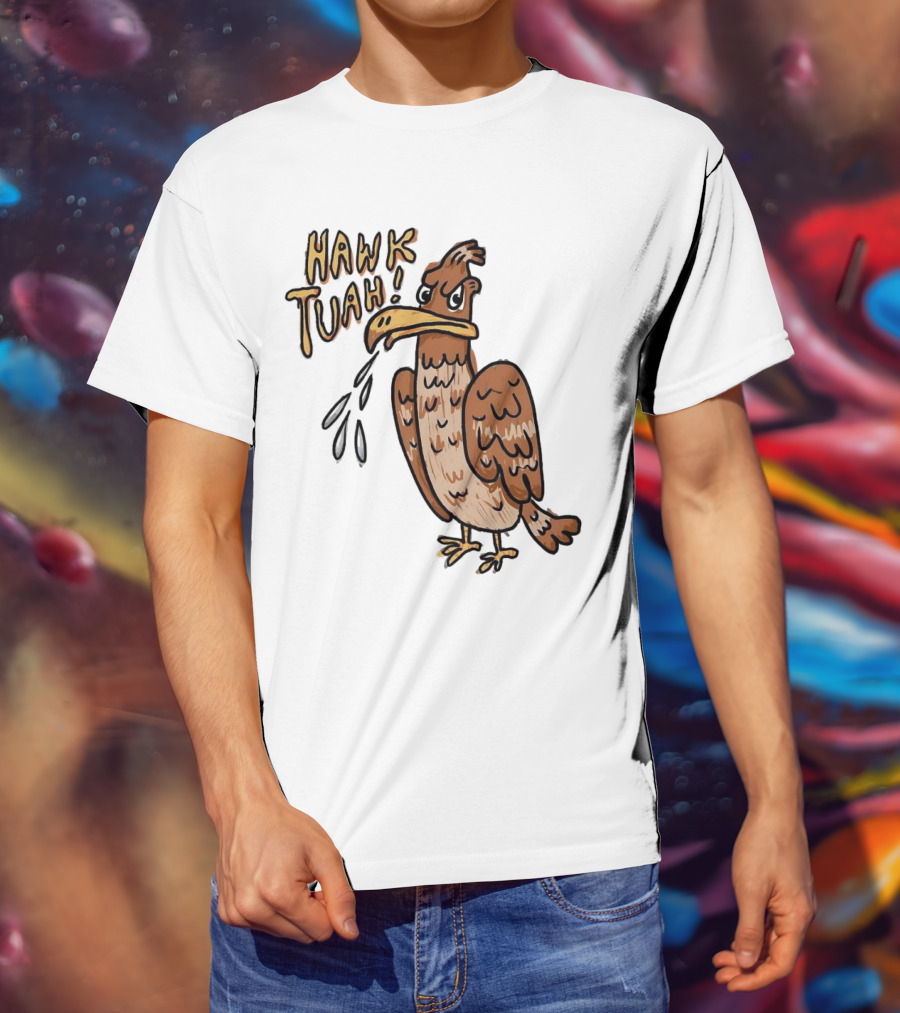 Hawk Tuah Tough Angry Bird With Spilled Ink T-Shirt