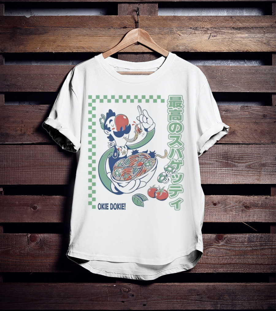 Luigi Okie Dokie Spaghetti T-Shirt