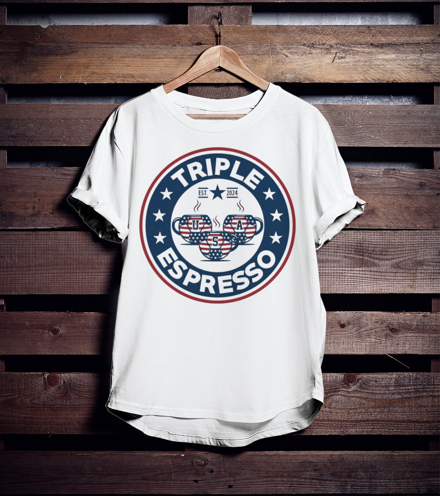 Triple Espresso USWNT American Flag Est T-Shirt