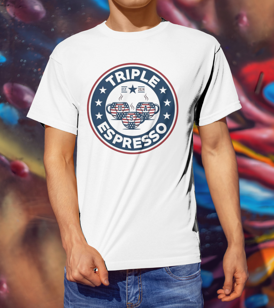 Triple Espresso USWNT American Flag Est T-Shirt