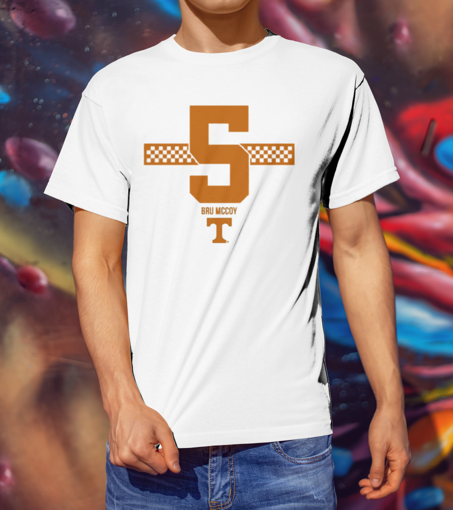 Bru McCoy 5 Stripe Tennessee Volunteers Checkerboard T T-Shirt