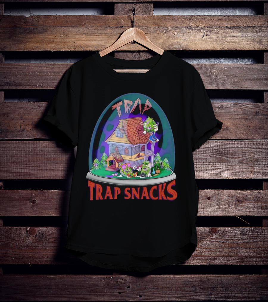 Trap Snacks Haunted House Theme Cannabis Character Dome T-Shirt