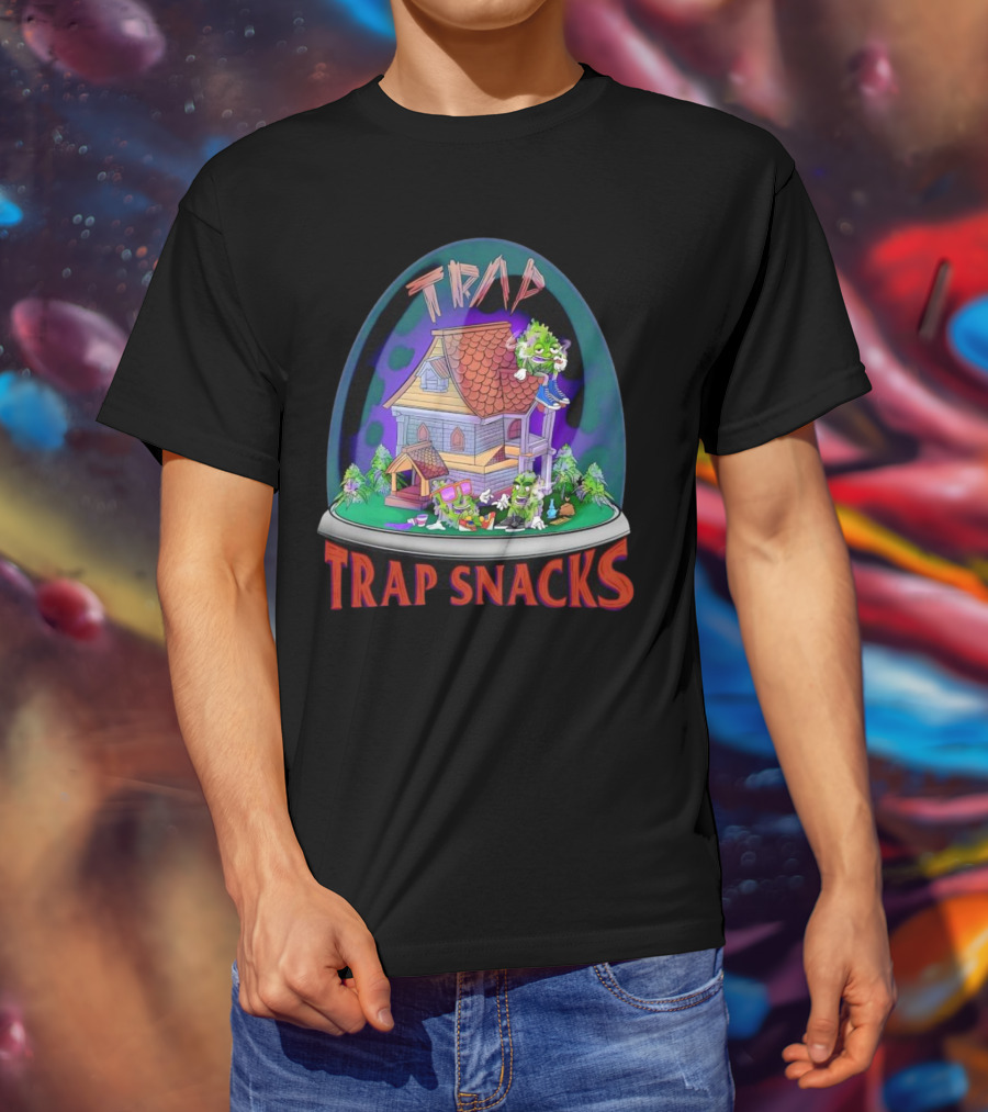 Trap Snacks Haunted House Theme Cannabis Character Dome T-Shirt