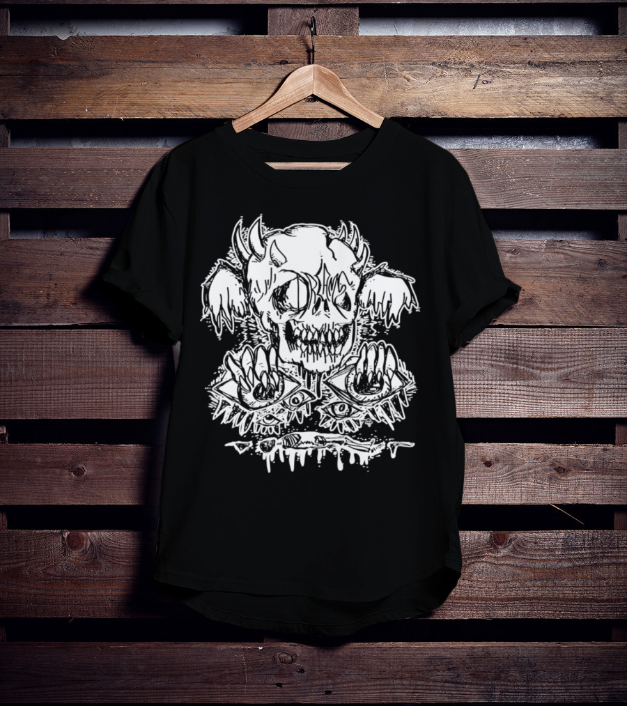 Metal Dream Skull Monstrous Demon Eyes And Teeth T-Shirt