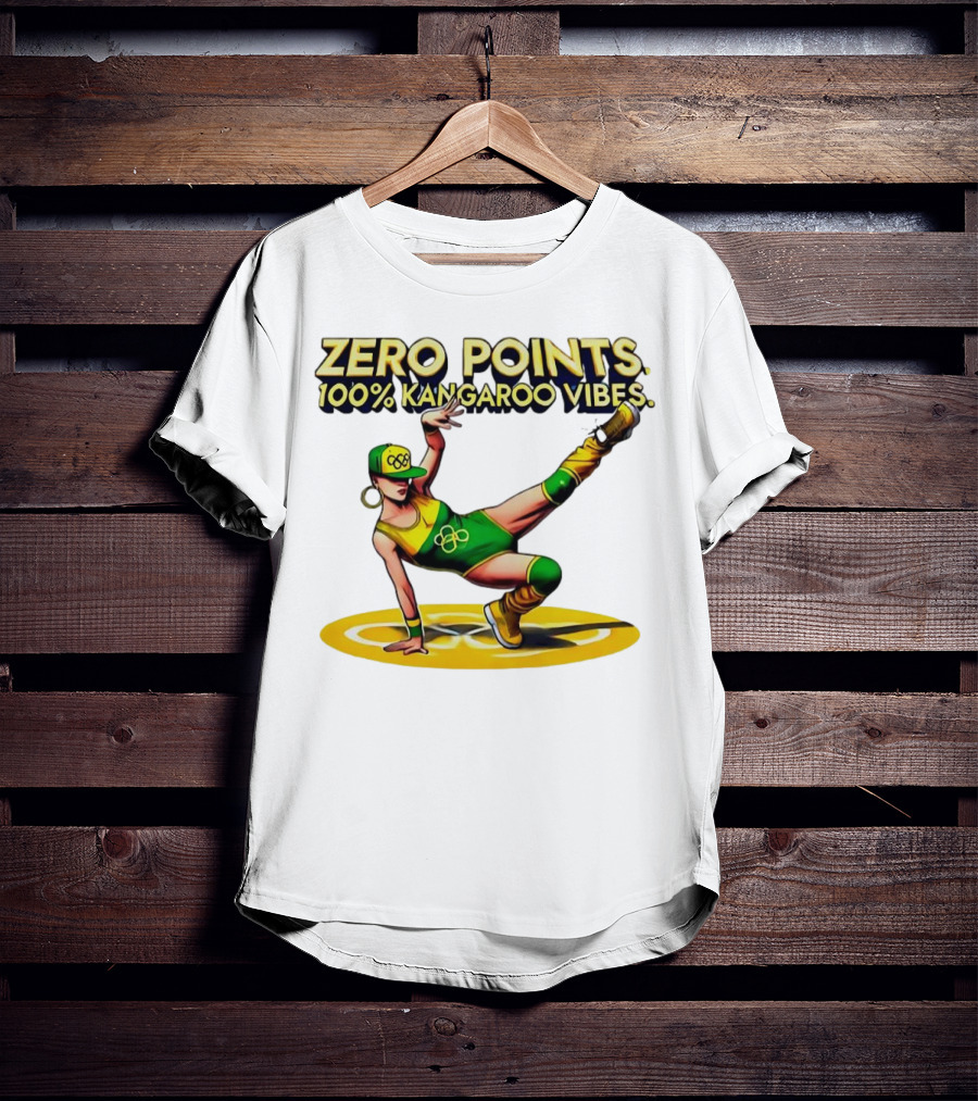 Zero Points 100% Kangaroo Vibes Breakdancing RayGun T-Shirt