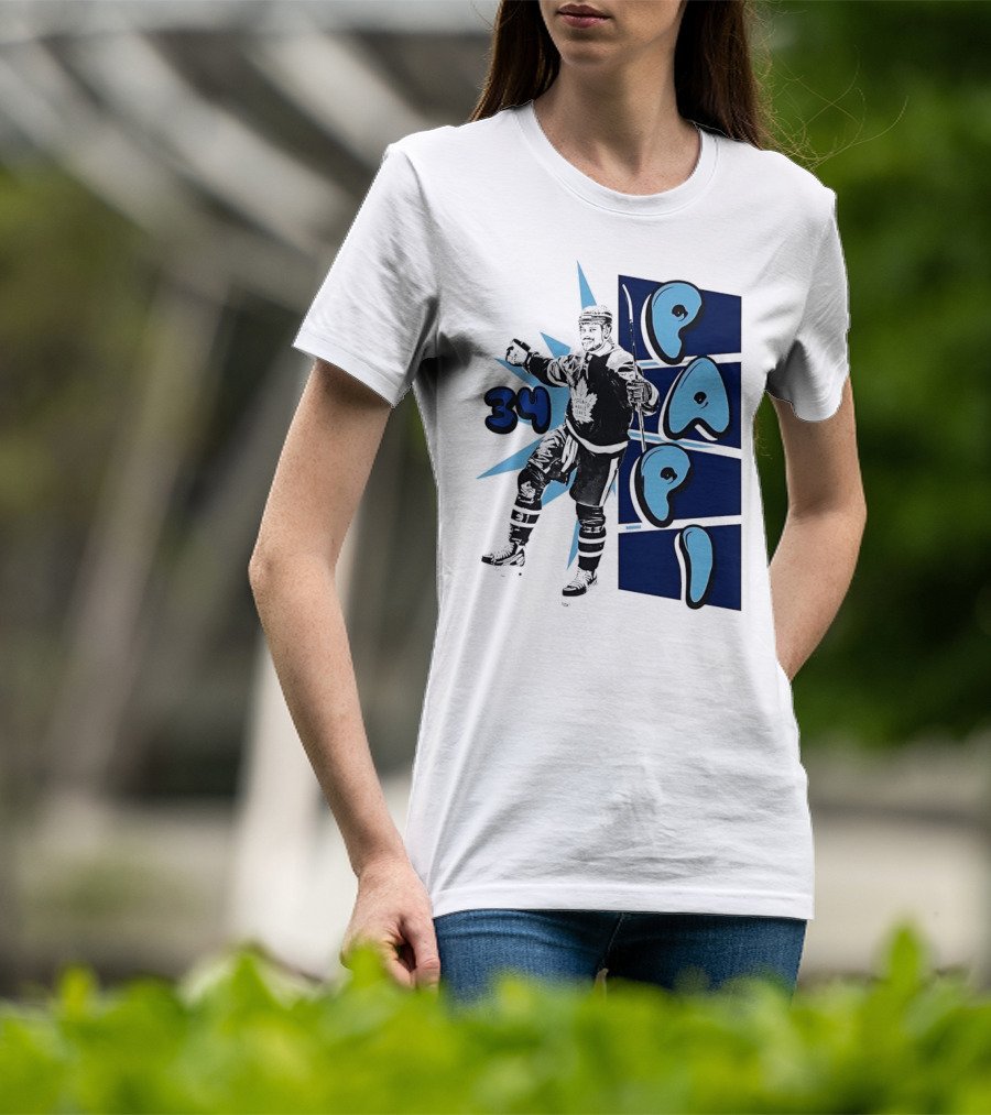 Toronto Maple Leafs Auston Matthews 34 Papi Hockey Legend T-Shirt