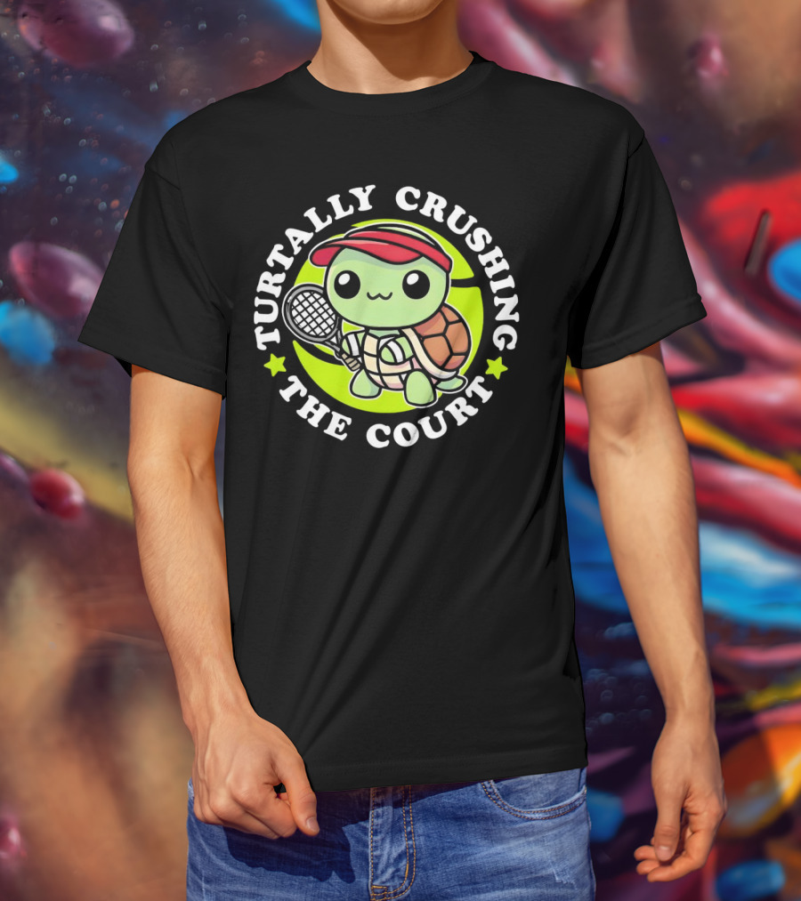 Turtally Crushing The Court Turtle Tennis T-Shirt