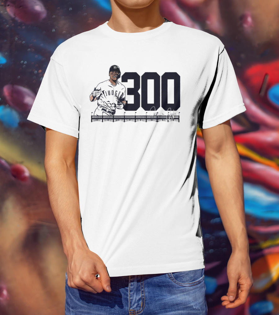 Aaron Judge 300 Career Home Runs Yankees Signature T-Shirt