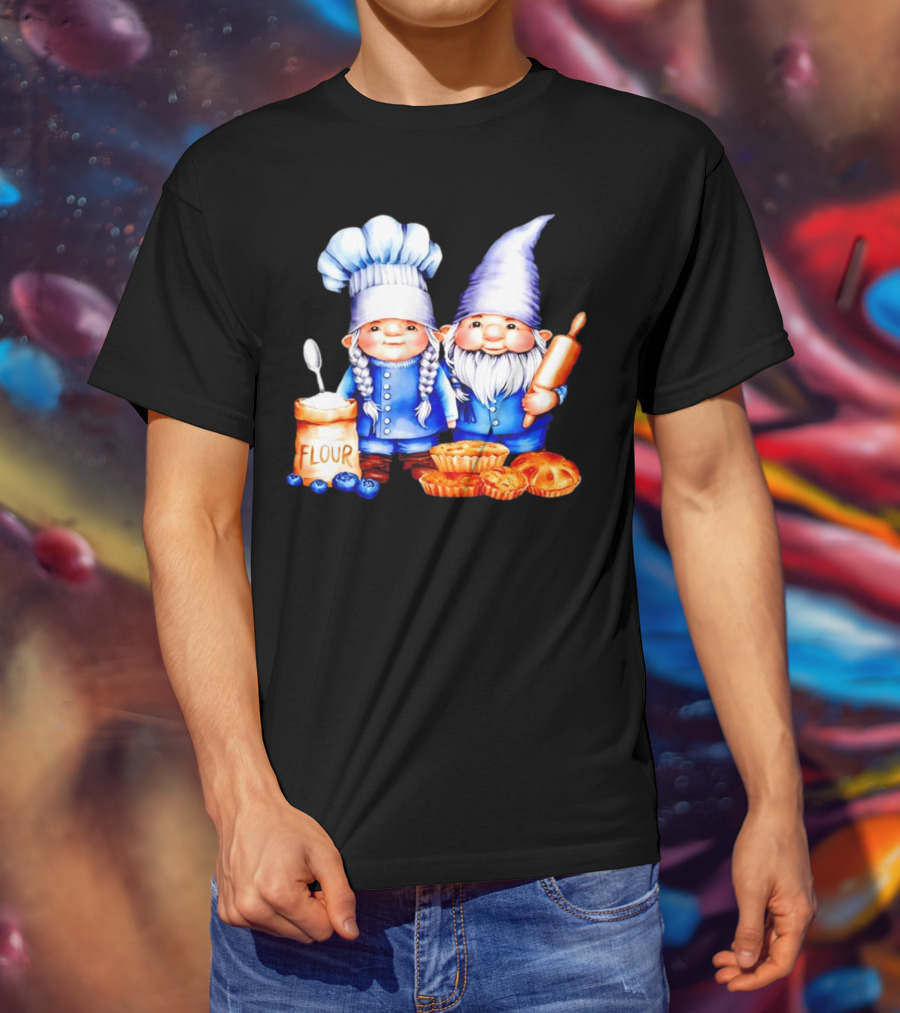 Adorable Baking Gnomes With Flour And Pastries T-Shirt