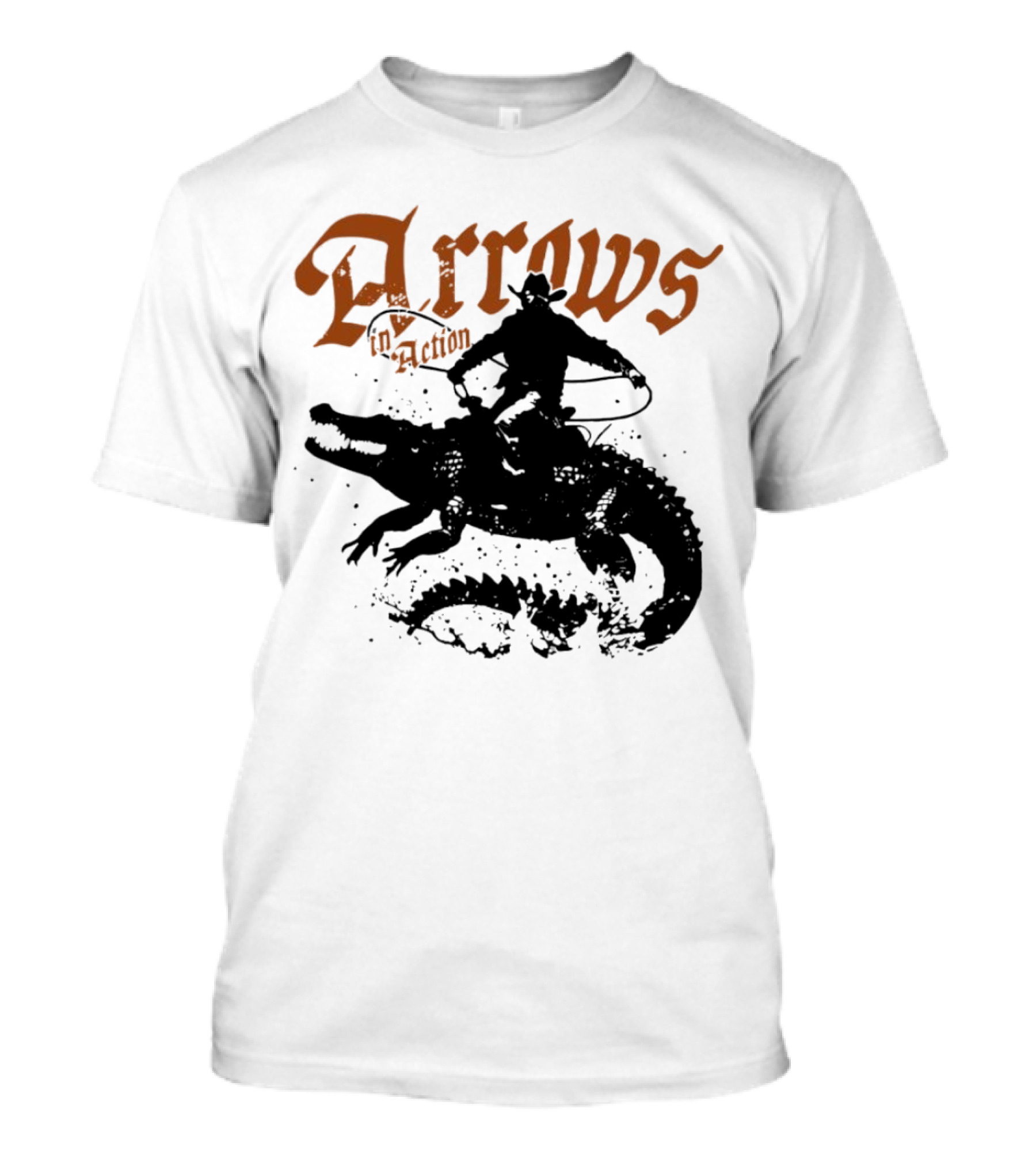 Arrows In Action Cowboy Riding Alligator T-Shirt