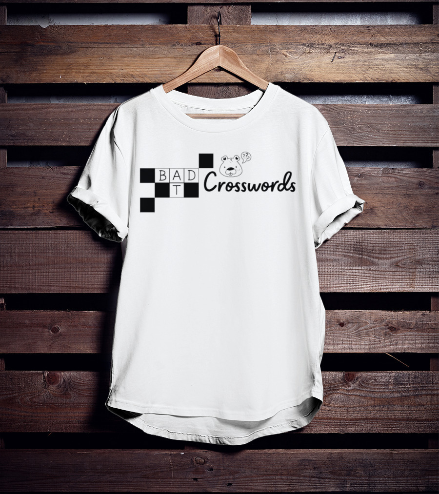 BAD T Crosswords Bear Icon Puzzled Expression T-Shirt