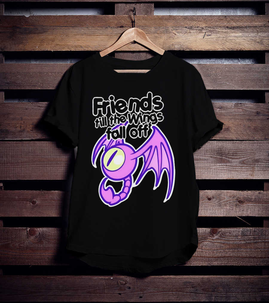 Friends Till The Wings Fall Off Purple Winged Creature T-Shirt