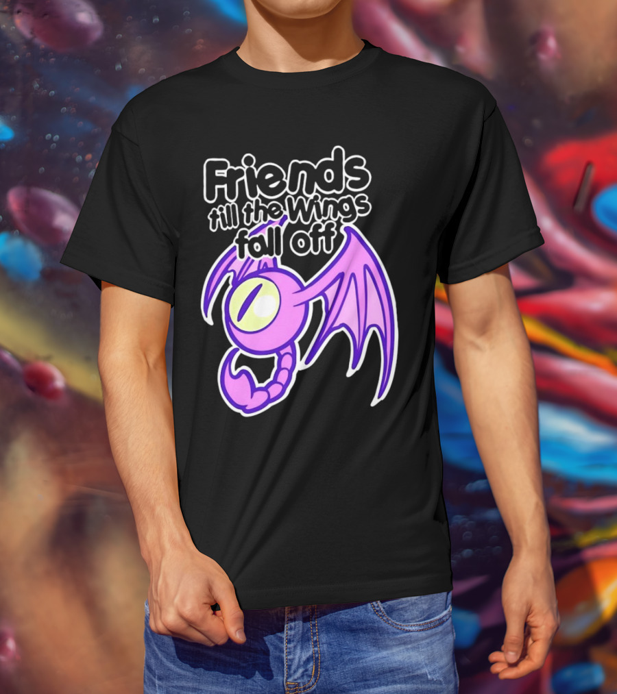Friends Till The Wings Fall Off Purple Winged Creature T-Shirt