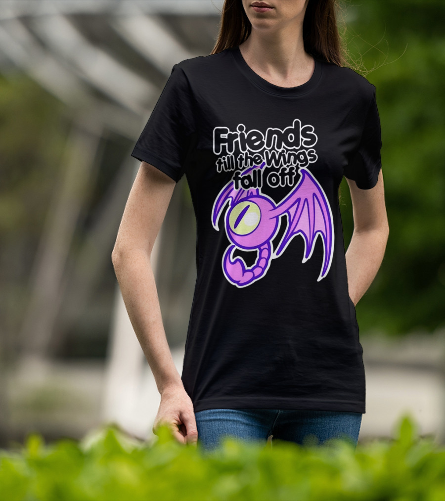 Friends Till The Wings Fall Off Purple Winged Creature T-Shirt