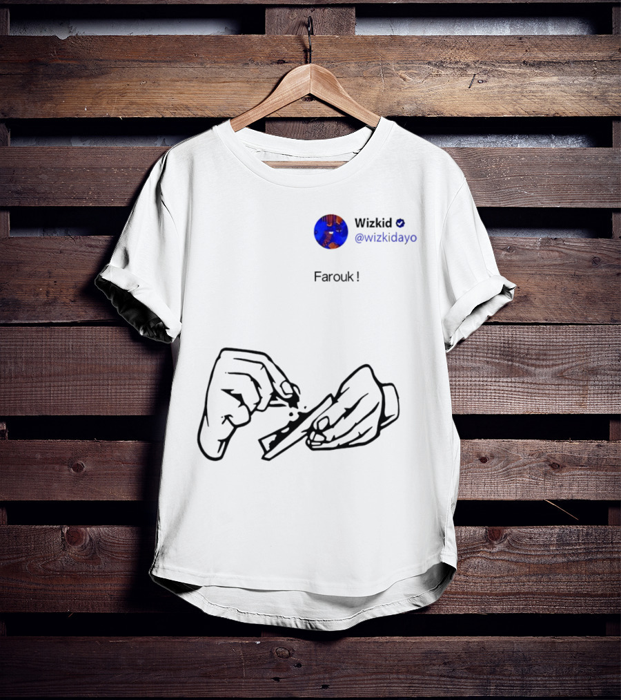 Wizkid @wizkidayo Farouk Godson Wear Hands Rolling T-Shirt