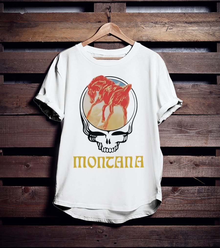 Montana Grateful Dead Skull With Horse T-Shirt
