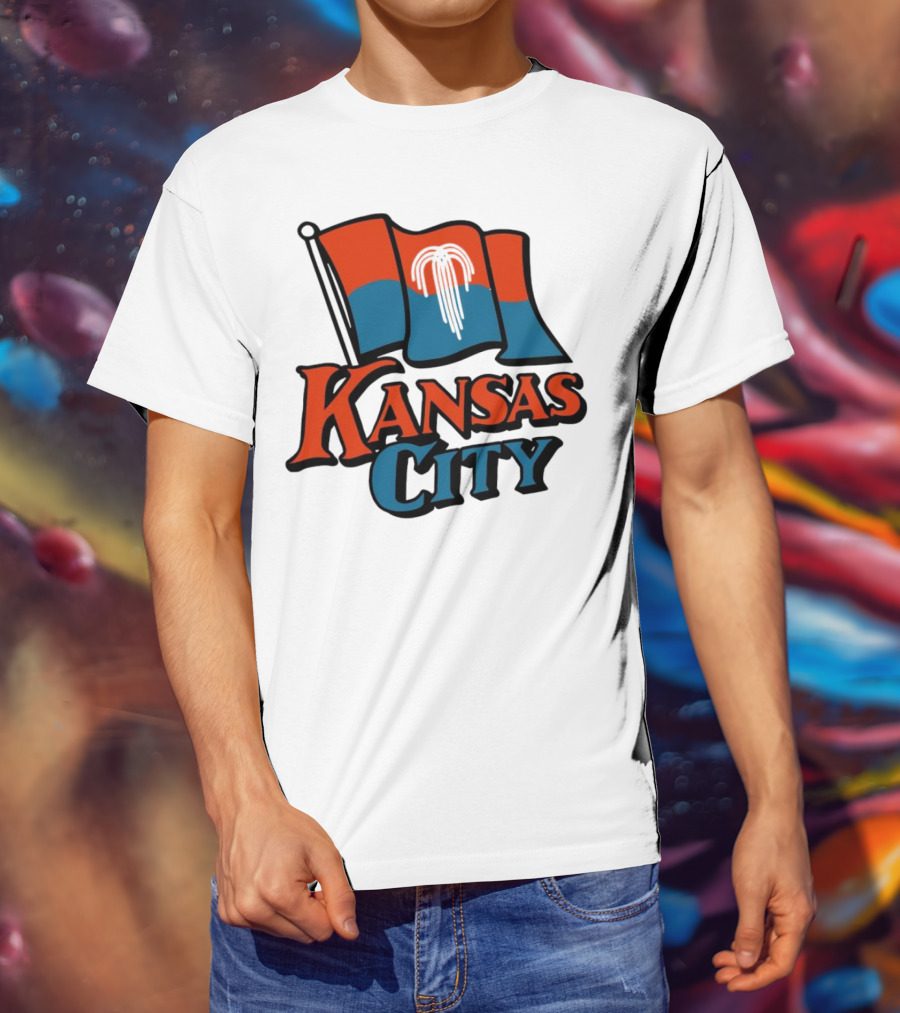 Kansas City Flag With Orange And Blue T-Shirt