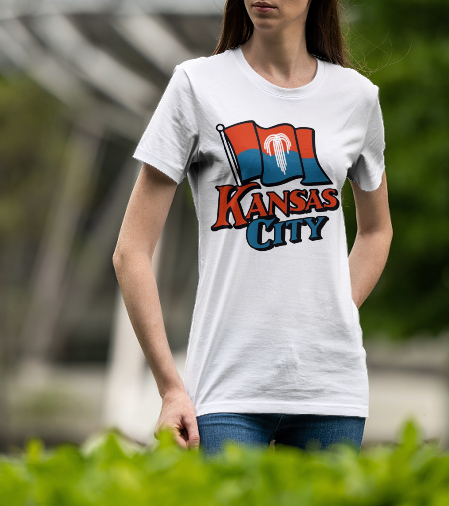 Kansas City Flag With Orange And Blue T-Shirt