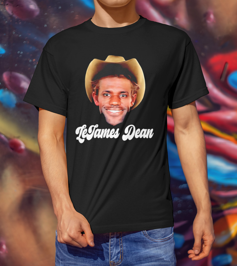LeBron James LeJames Dean Cowboys And Basketball Fusion Gesicht T-Shirt