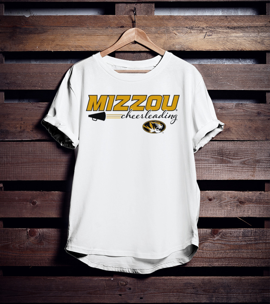 Mizzou Cheerleading Megaphone Oval Tiger Head T-Shirt