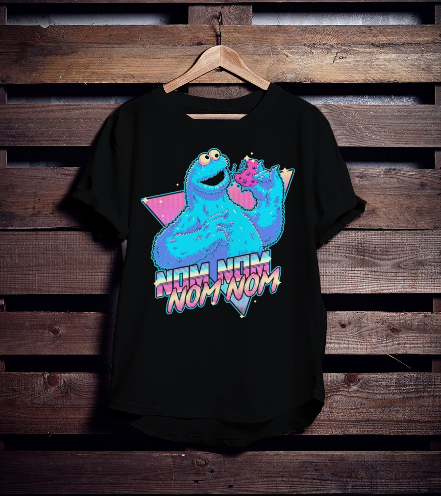 Nom Nom Nom Monster Who Loves A Cookie T-Shirt