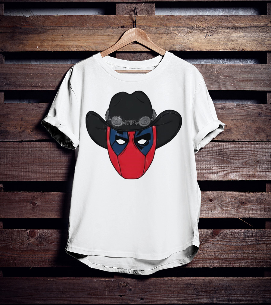 Por Favor Porfapool Deadpool Cowboy Hat Mask T-Shirt