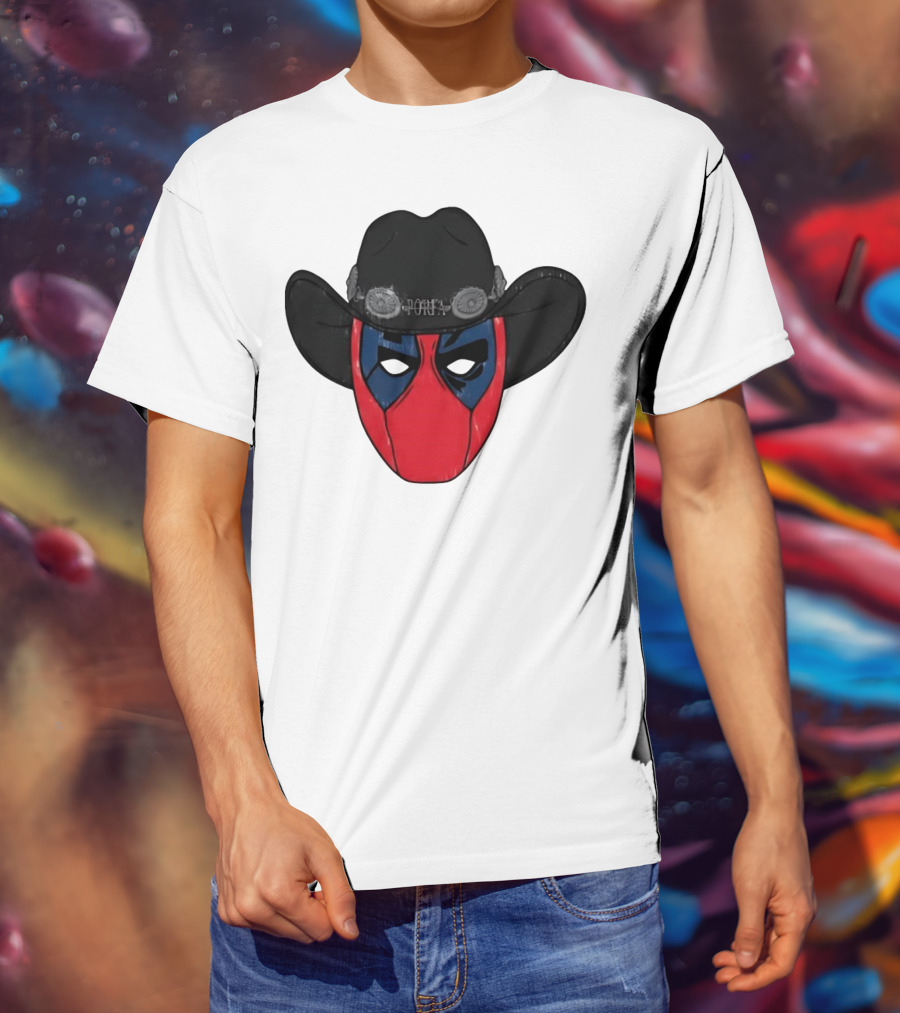 Por Favor Porfapool Deadpool Cowboy Hat Mask T-Shirt