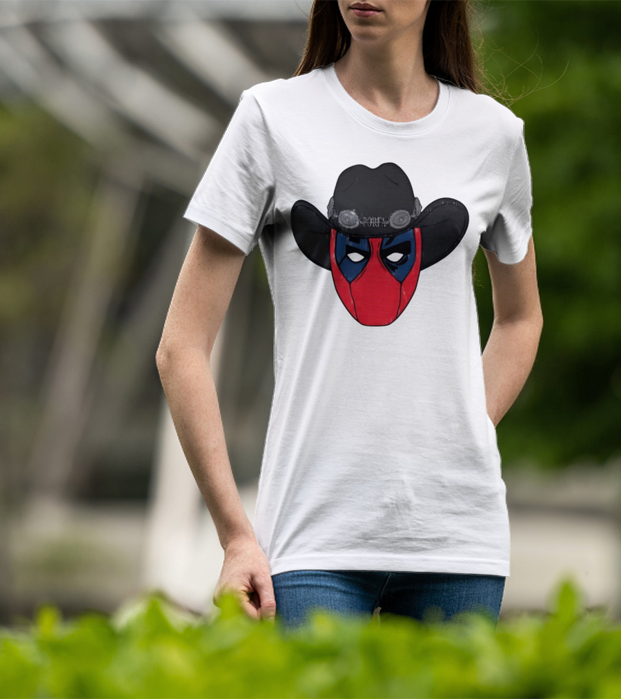 Por Favor Porfapool Deadpool Cowboy Hat Mask T-Shirt
