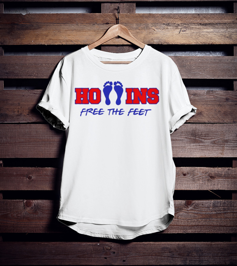 Hollins Free The Feet With Red And Blue Footprints T-Shirt