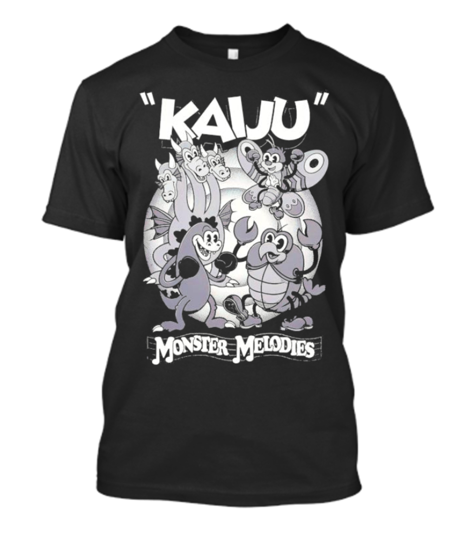 Kaiju Cartoon Monster Melodies Musical Characters T-Shirt