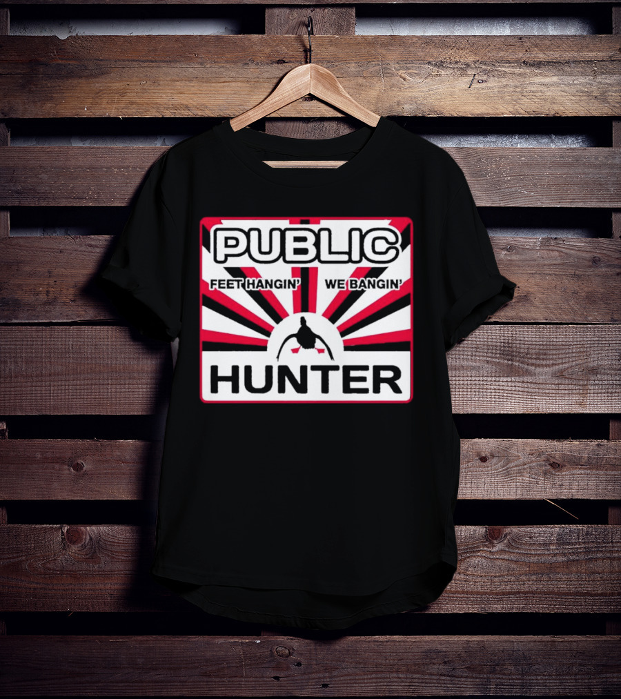Public Hunter Feet Hangin' We Bangin' Retro Sunburst T-Shirt