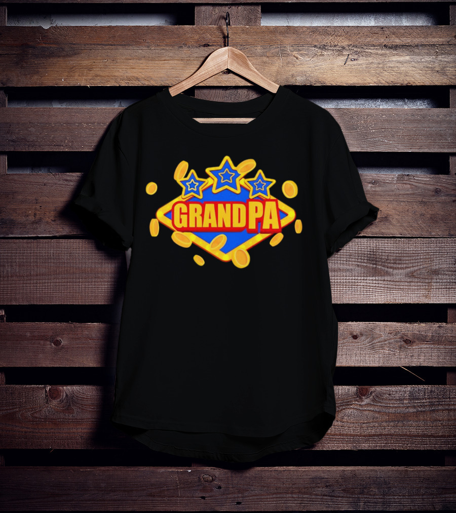 Grandpa Vegas Stars Coins T-Shirt