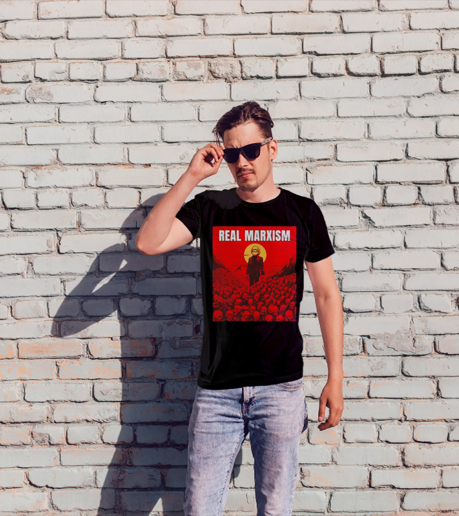 Karl Marx Real Marxism Surrounded By Skulls T-Shirt