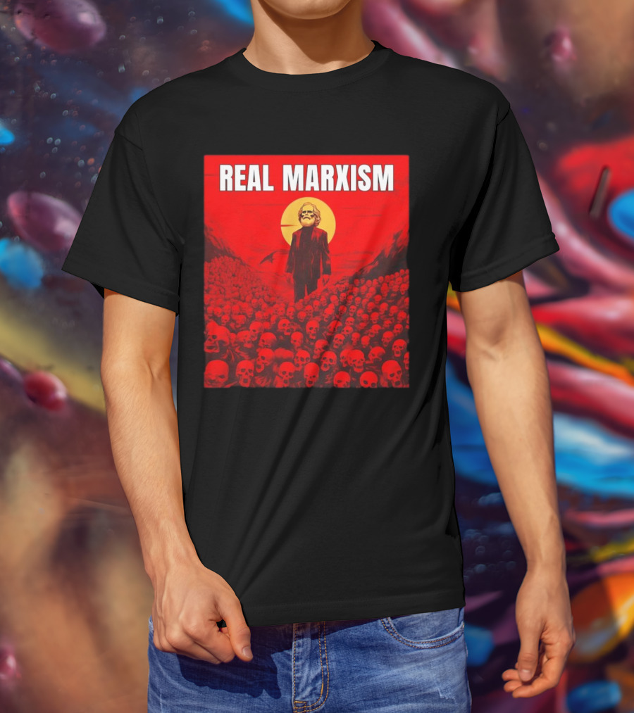 Karl Marx Real Marxism Surrounded By Skulls T-Shirt