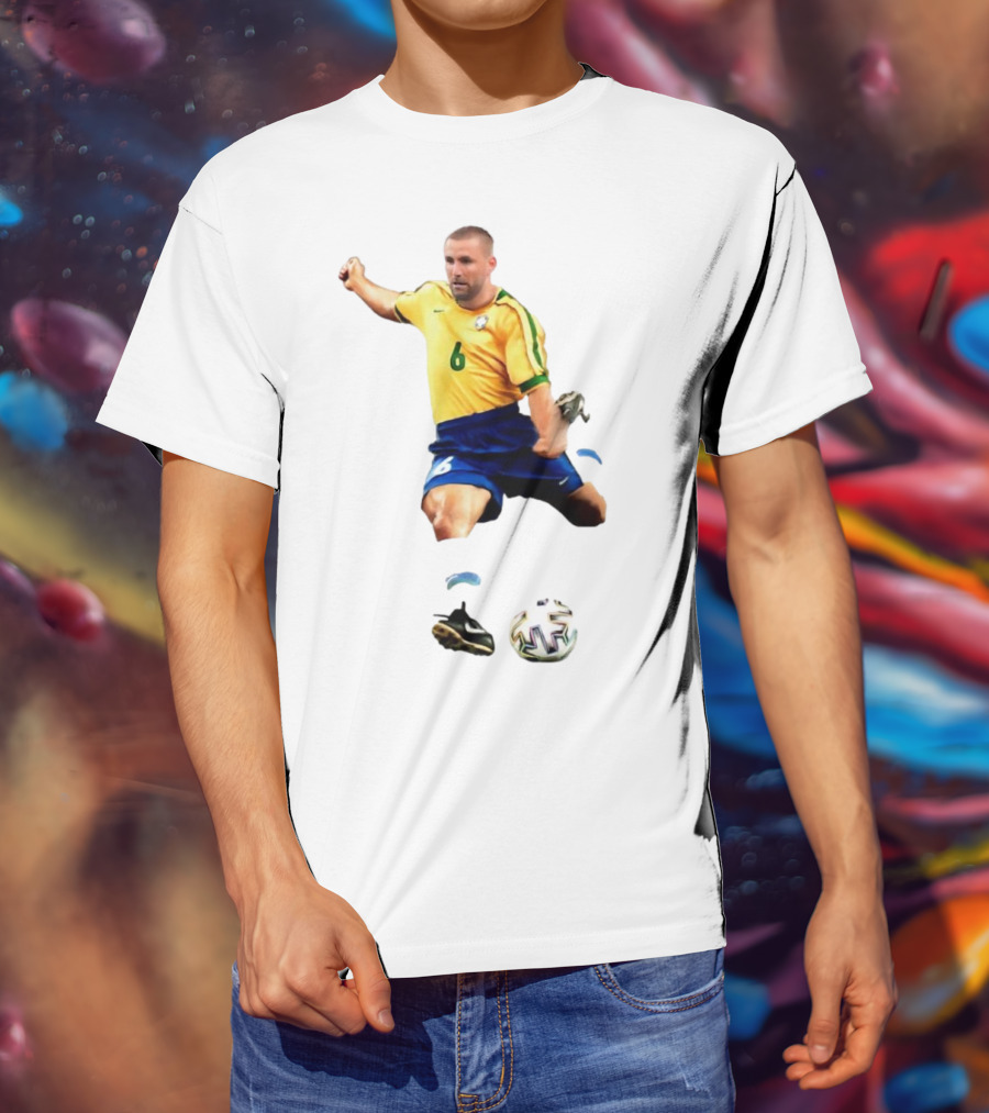 Shawberto Carlos Footballer In Brazilian Kit With Ball T-Shirt